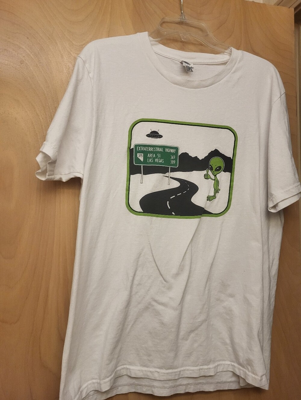 Alien Area 51 Route White Green Vintage